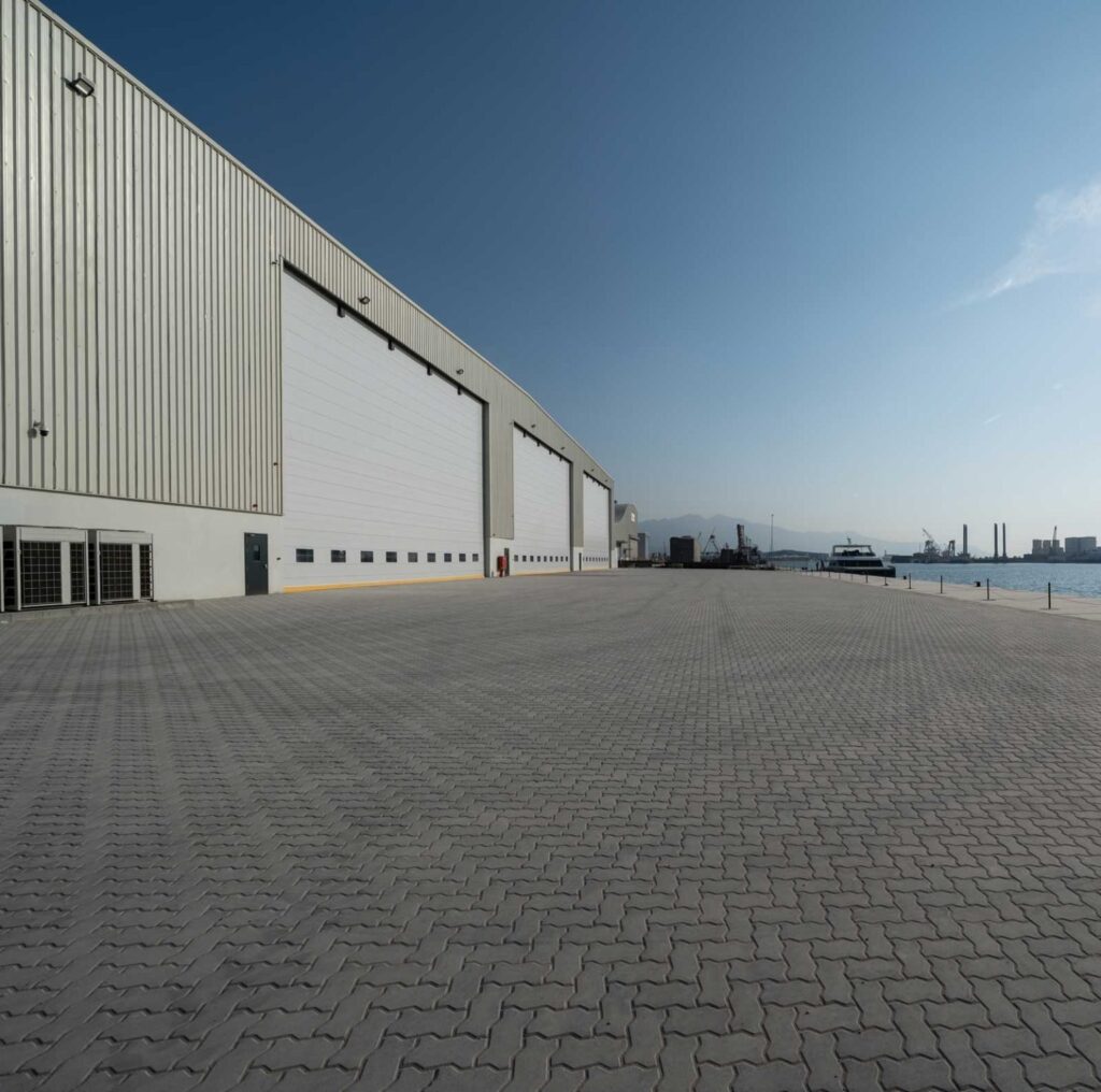 The Sunreef shipyard in Ras Al Khaimah with a large hangar